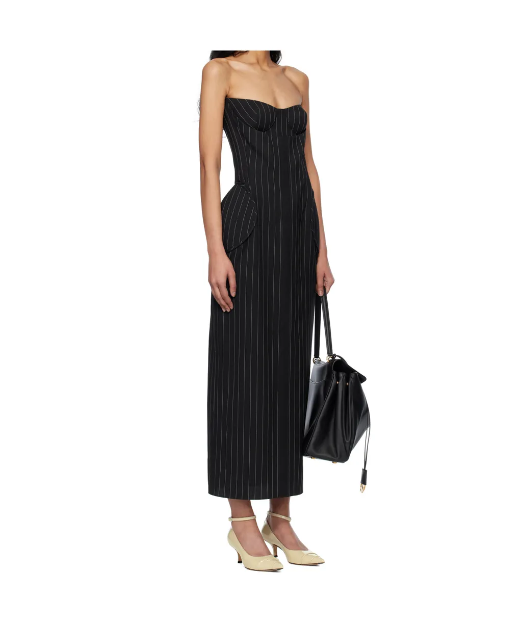 Pinstripe Midi Dress