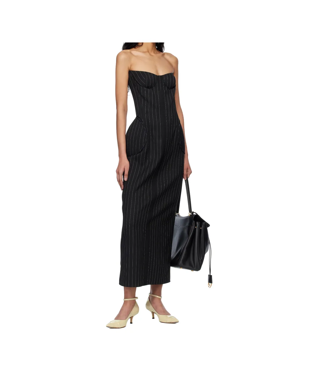 Pinstripe Midi Dress