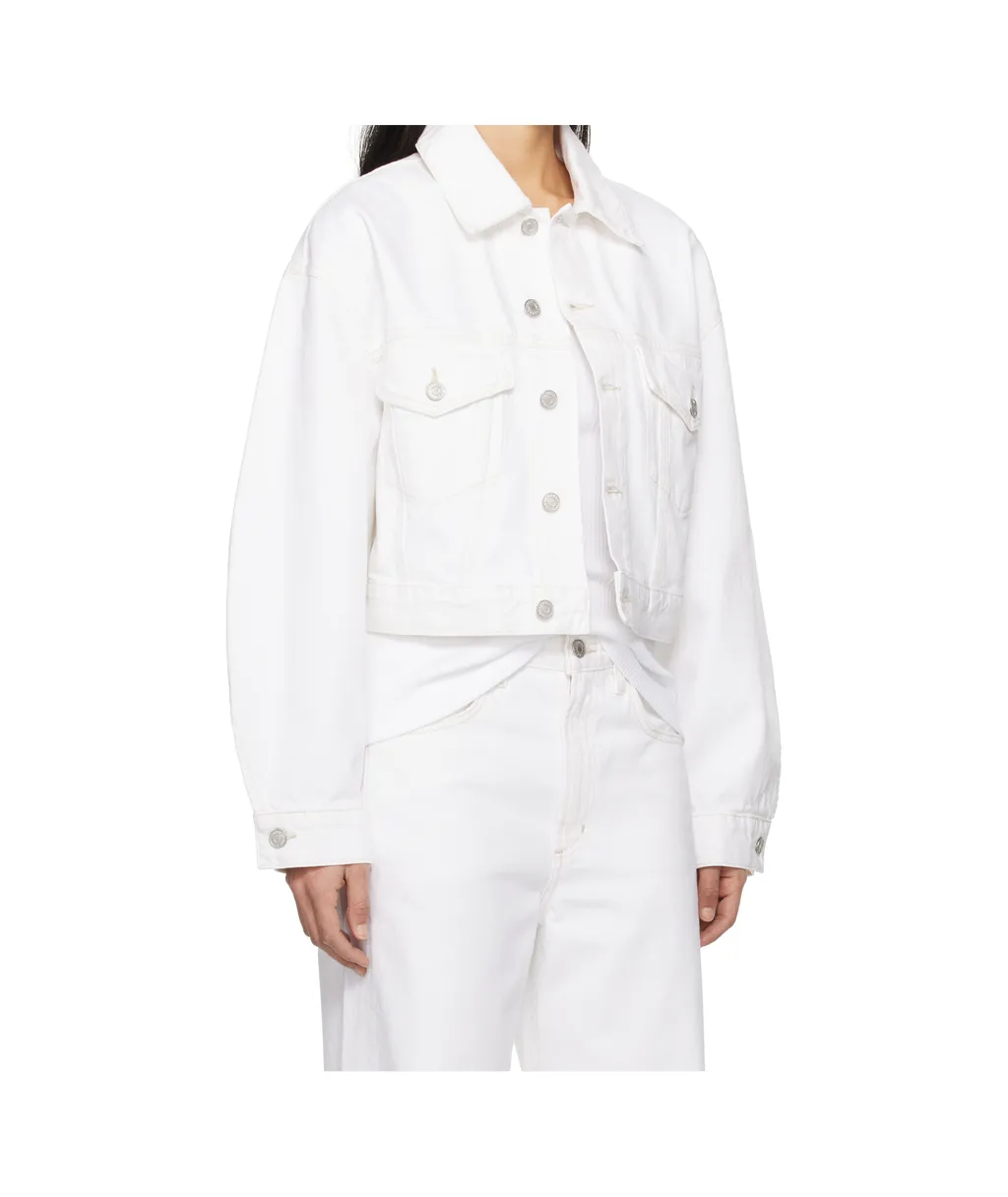 Button Cropped Denim Jacket