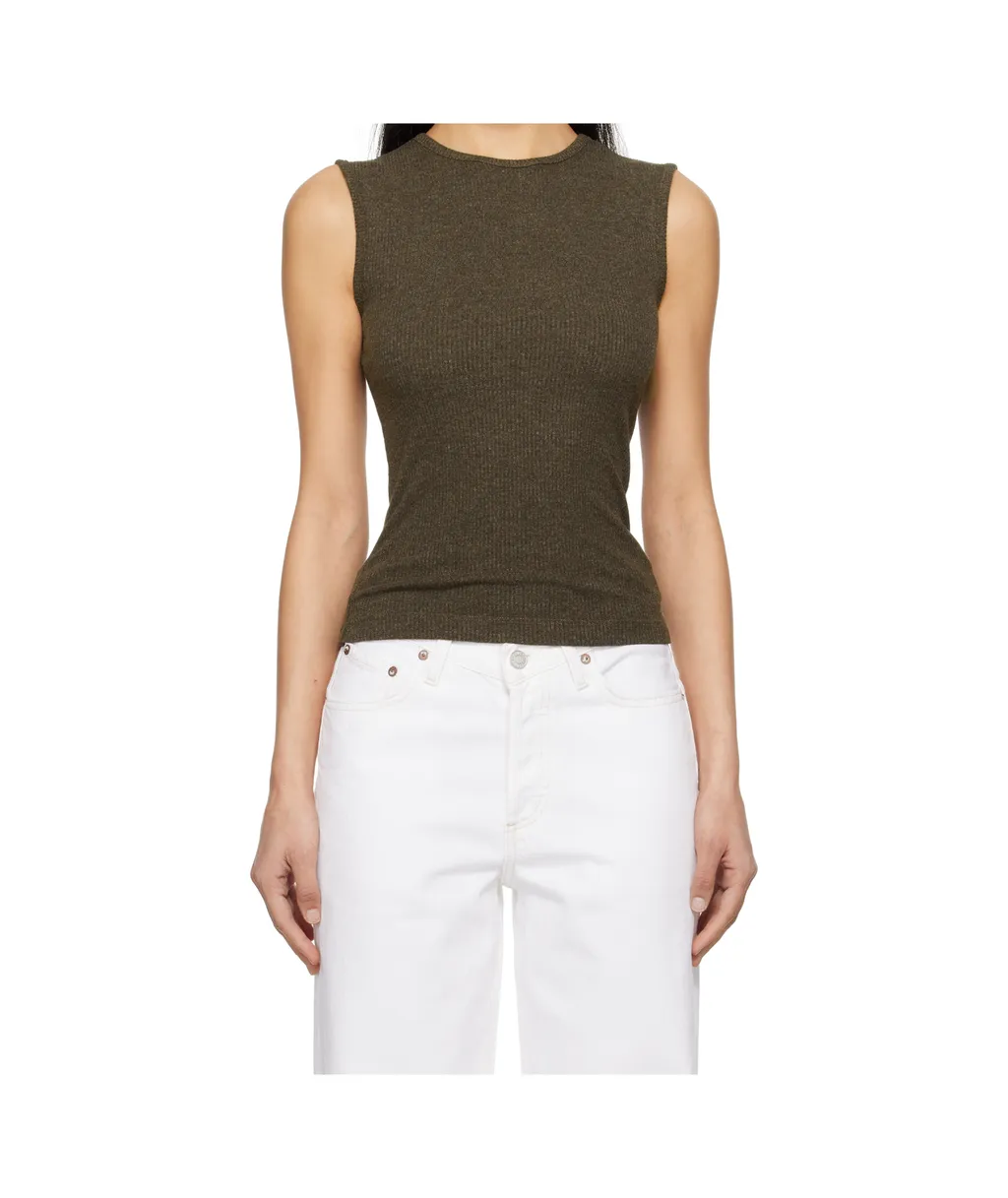 Stretch Ribbed-Knit Vest