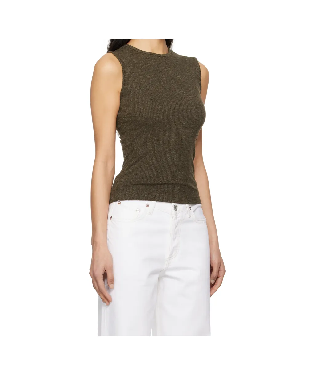 Stretch Ribbed-Knit Vest