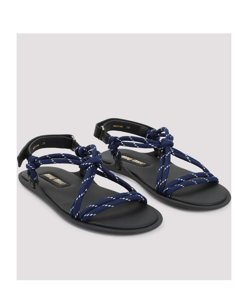 Riviere Cord And Leather Sandals