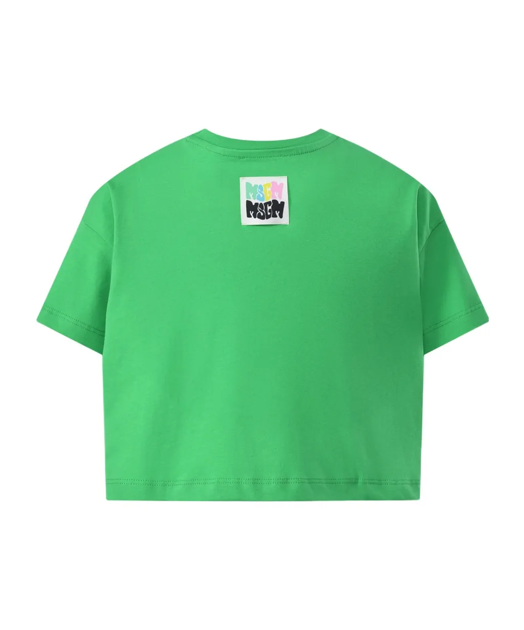 Msgm Kids Logo Printed Crewneck T-Shirt
