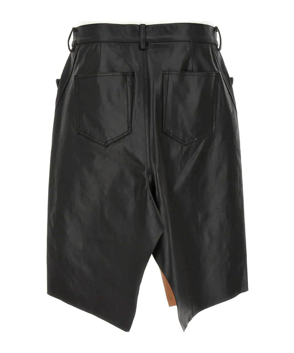 Rick Owens Slivered Leather Skirt