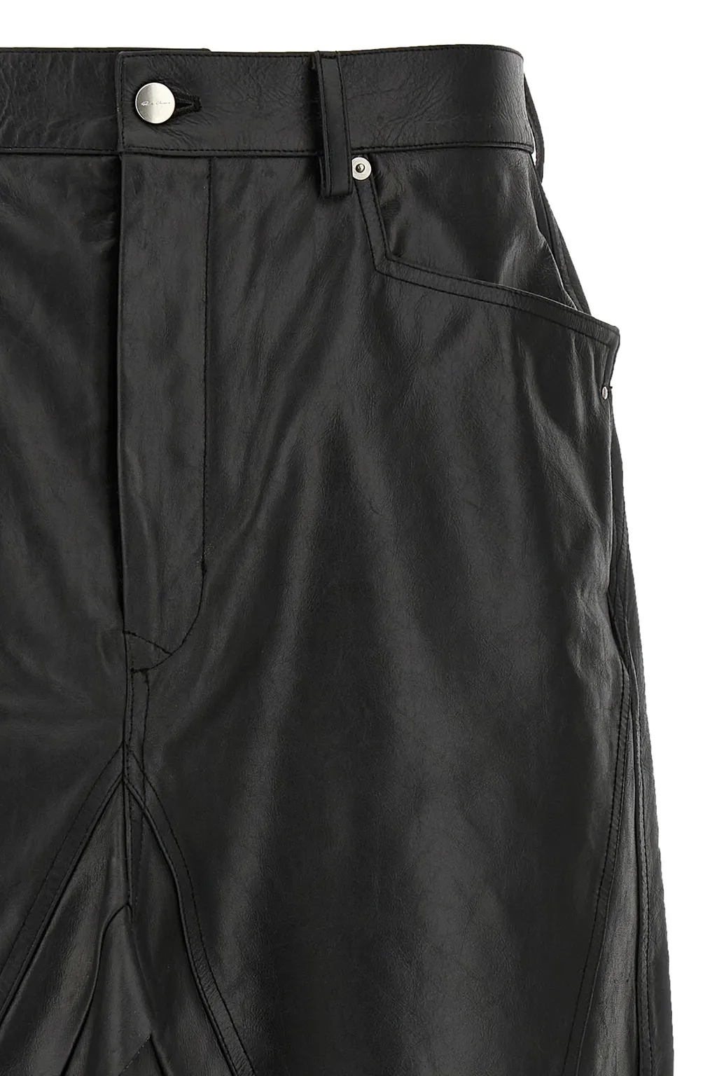 Rick Owens Slivered Leather Skirt