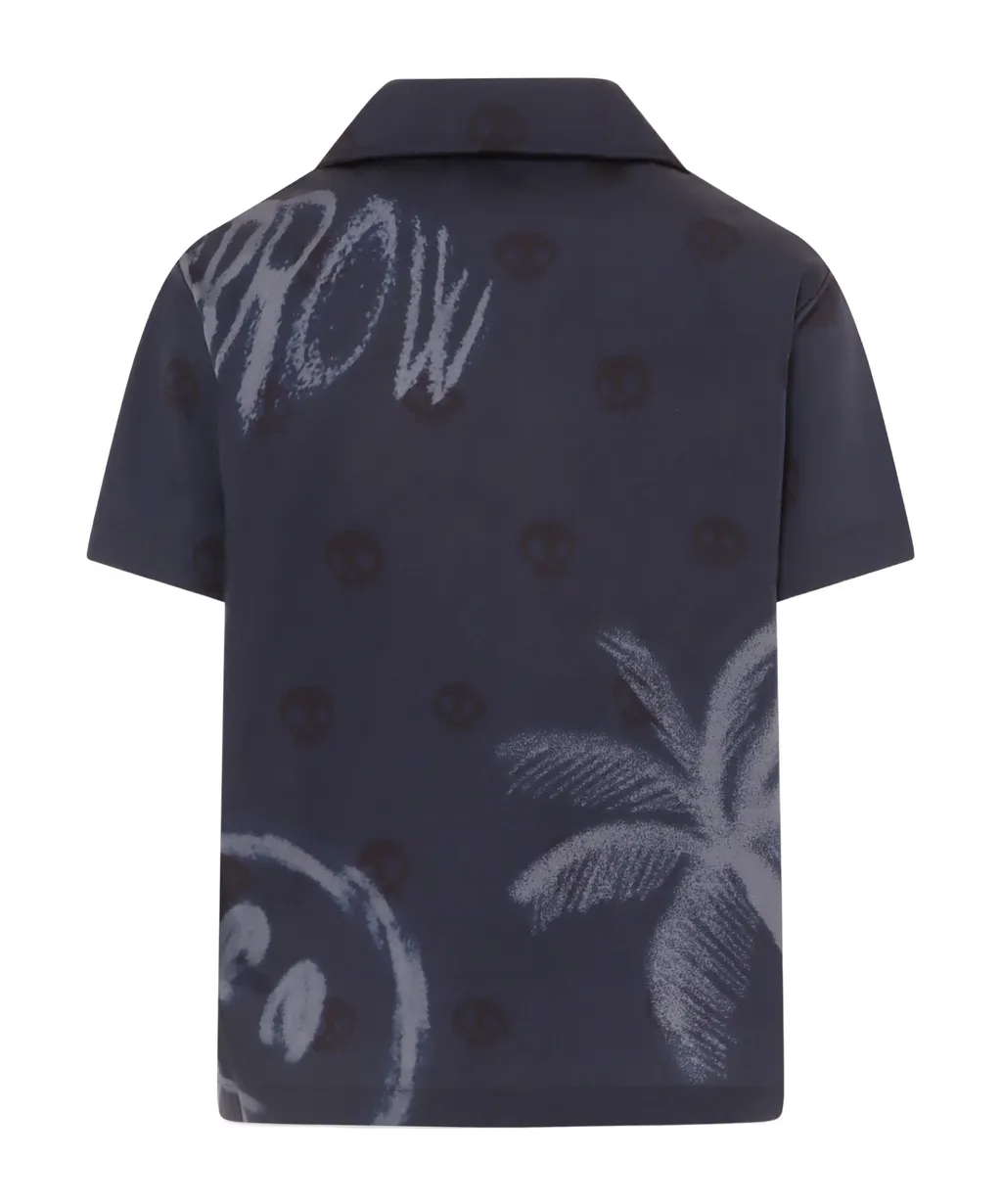 Barrow Kids Short Sleeved Skull-Pattern Shirt