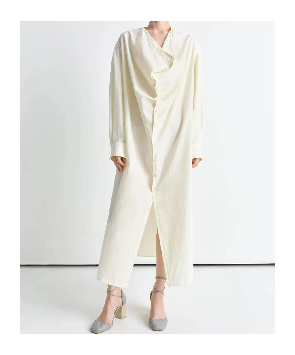 Soft-Collar Maxi Dress