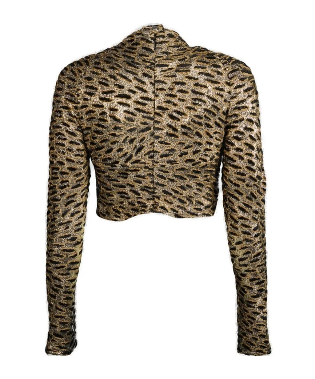 Paco Rabanne Metallic Jacquard Twisted Chain-Link Top