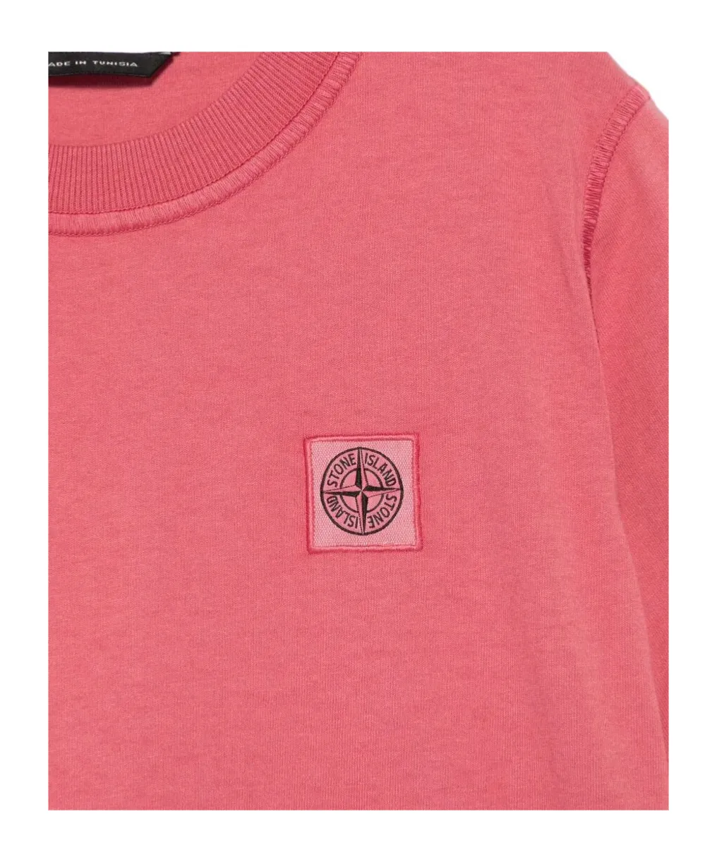 Stone Island Junior Logo Embroidered Crewneck T-Shirt