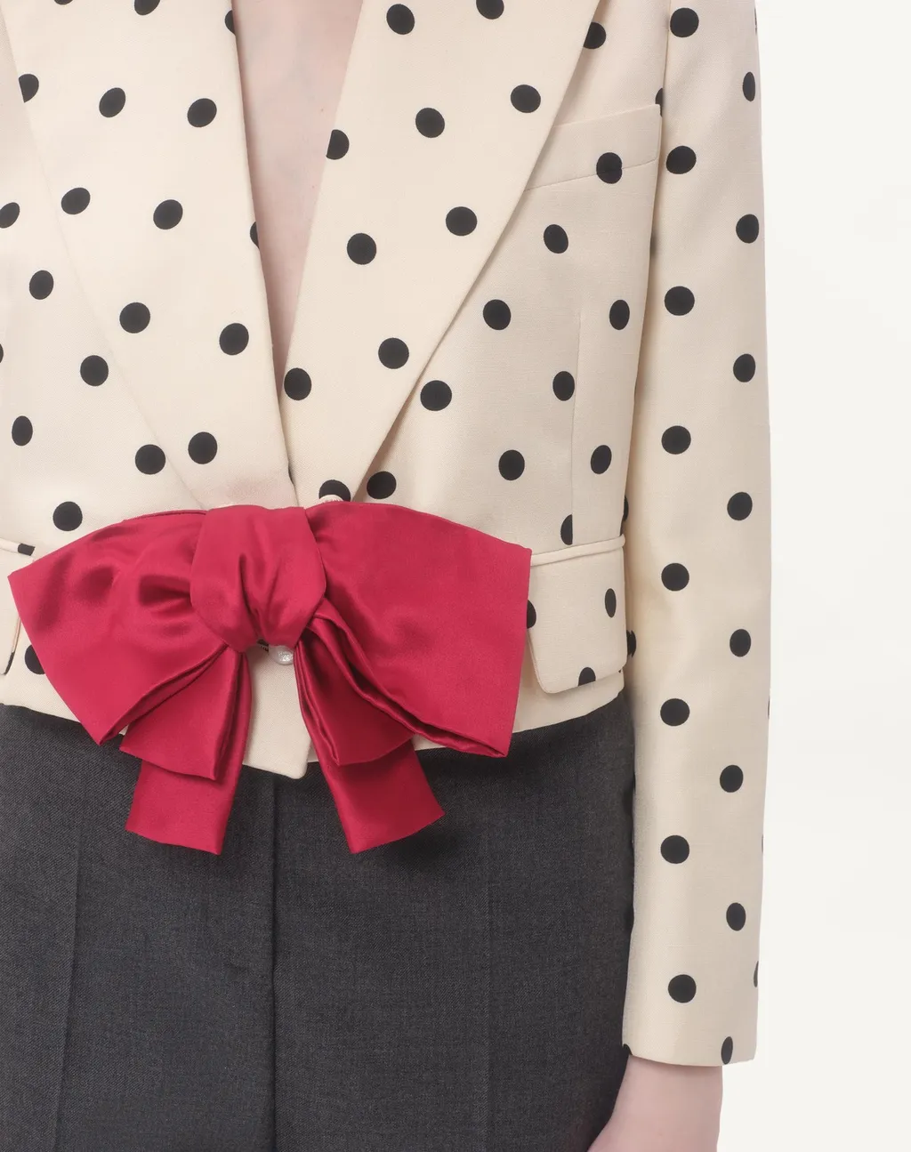 Valentino Shantung Polka Dot Printed Blazer
