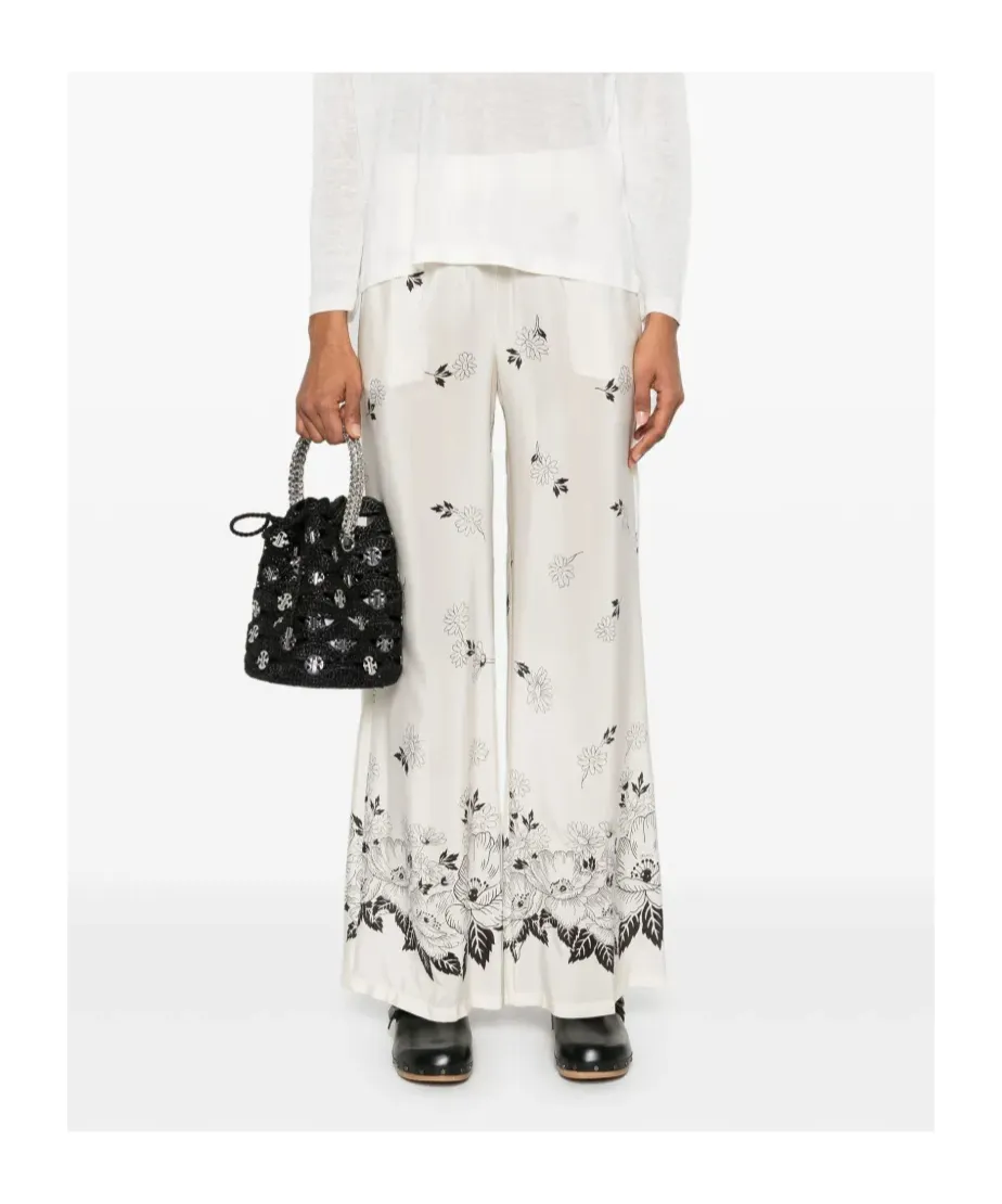 P.A.R.O.S.H. Floral Wide Leg Pants
