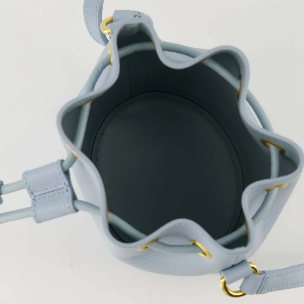 Valentino Vlogo Plaque Drawstring Bucket Bag