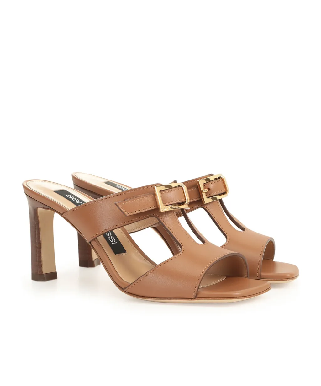 Square-Headed High-Heeled Sandals