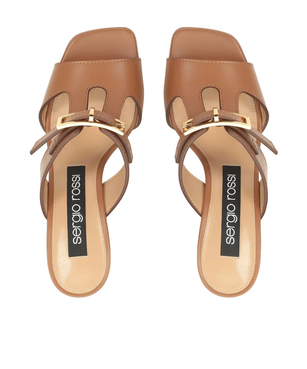 Square-Headed High-Heeled Sandals