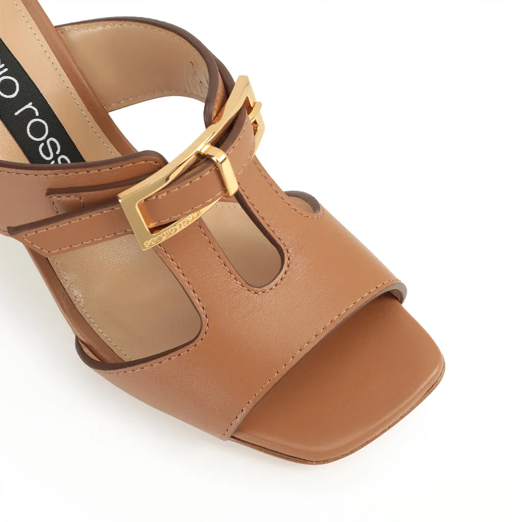 Square-Headed High-Heeled Sandals