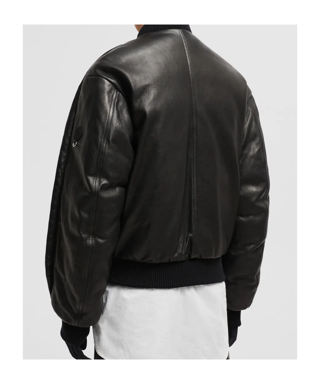Moncler X Willow Smith Leather Bomber Jacket