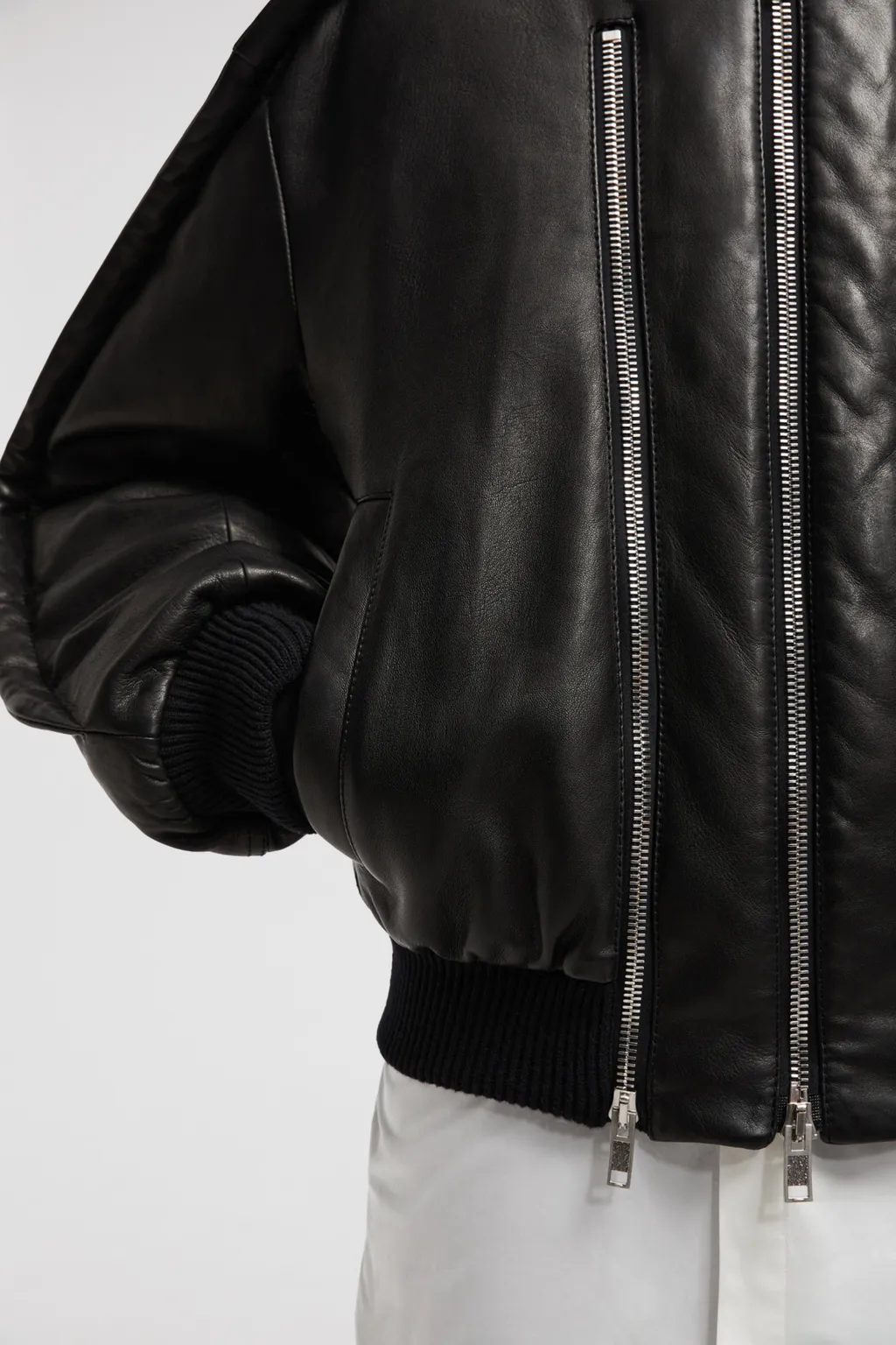 Moncler X Willow Smith Leather Bomber Jacket