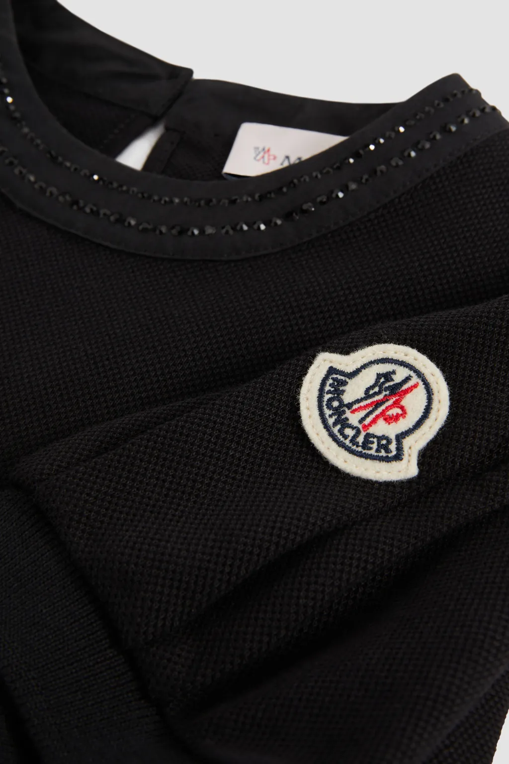 Rhinestones Cotton Piquet Polo Dress