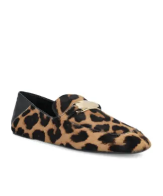 Ferragamo Leopard Printed Slip-On Flat Shoes