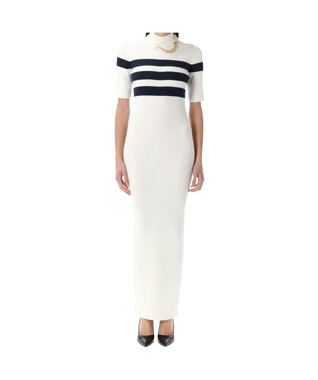 Jean Paul Gaultier Striped Chain-Link Maxi Dress