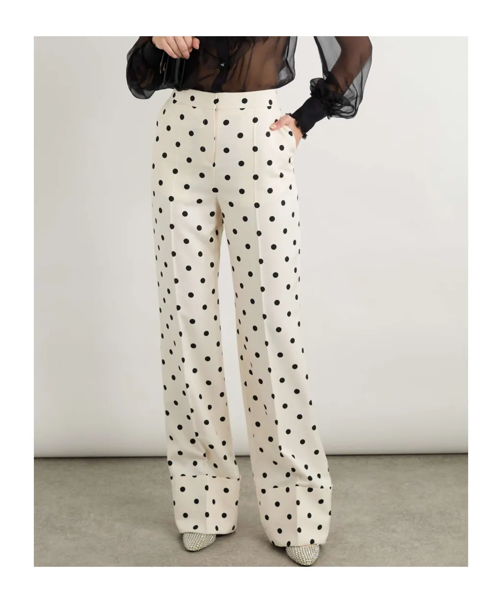 Valentino Polka Dot Printed Straight Leg Trousers