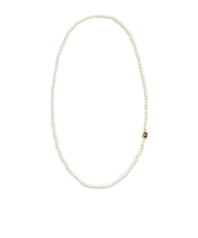 Valentino Garavani Ovalette Necklace In Metal, Enamel And Pearls