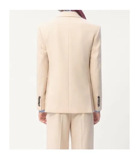 Single-Breasted Gabardine Blazer