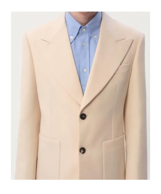 Single-Breasted Gabardine Blazer
