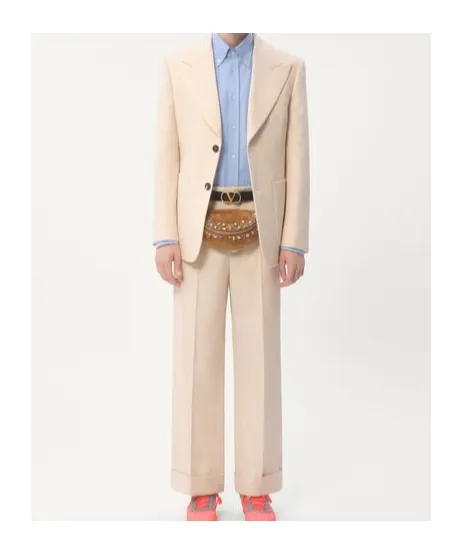 Single-Breasted Gabardine Blazer