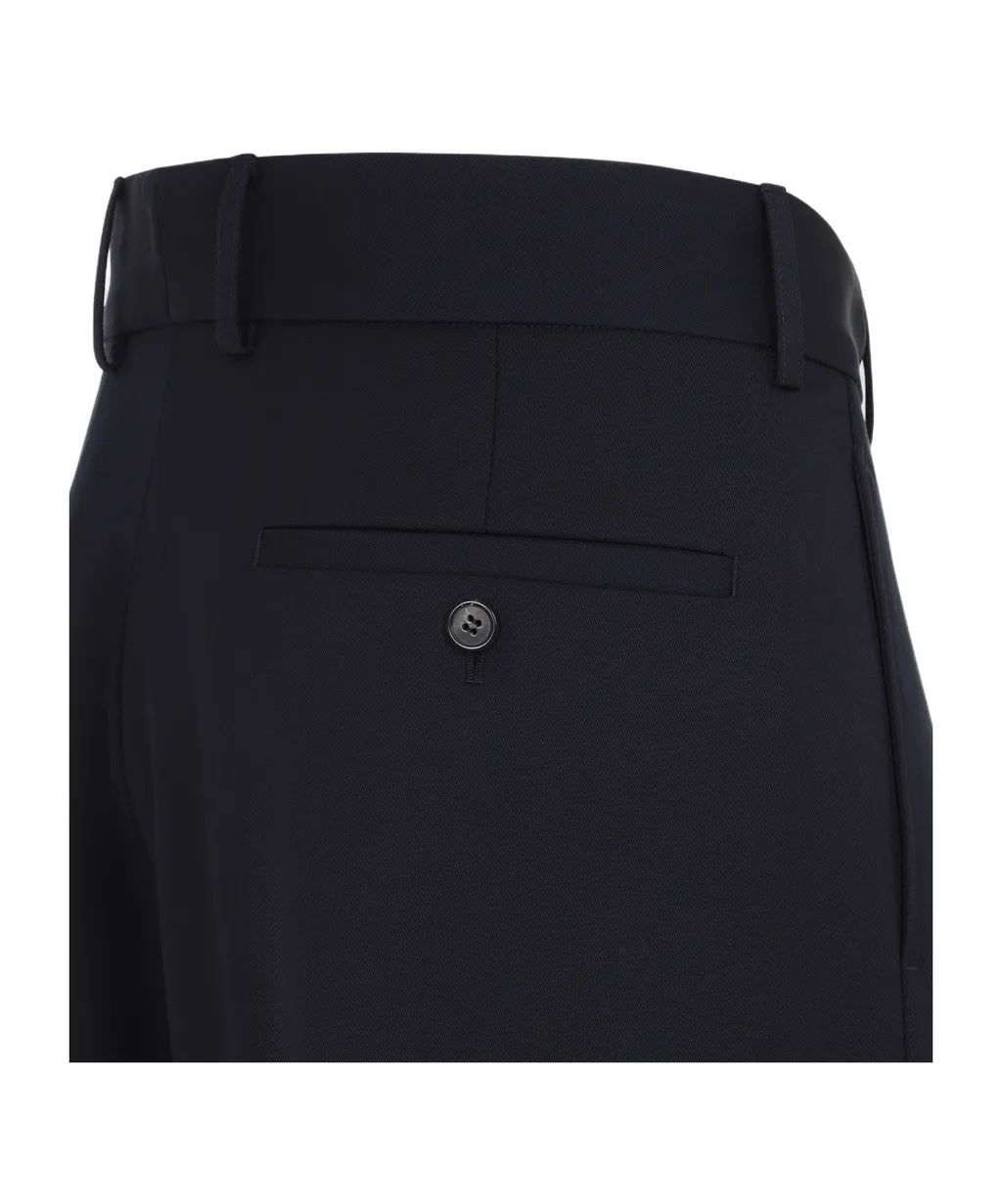 Wide-Leg Wool Cargo Trousers