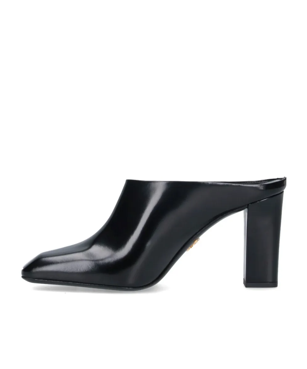Prada Logo Detailed Square Toe Slip-On Mules