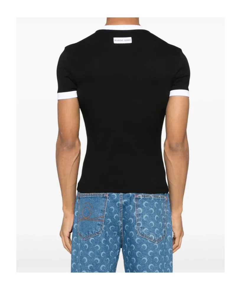 Marine Serre Logo Embroidered T-Shirt