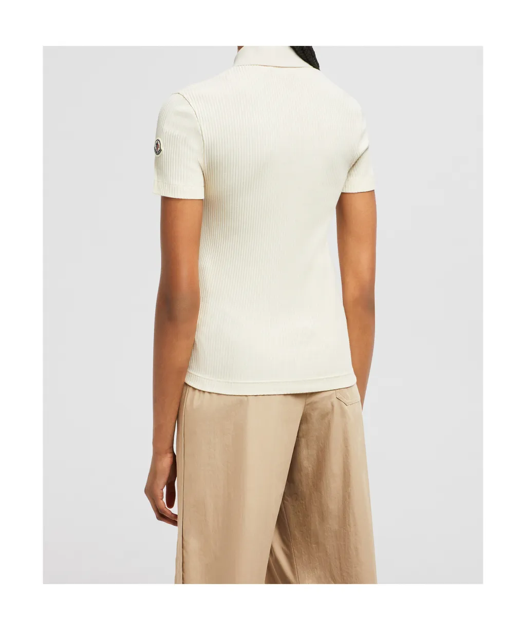 Moncler Crystal-Embellished Knit Polo Top