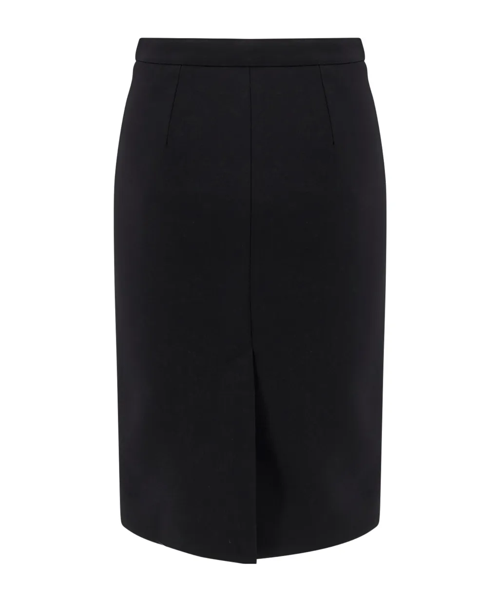 Pencil Skirt In Gauffered Double Wool