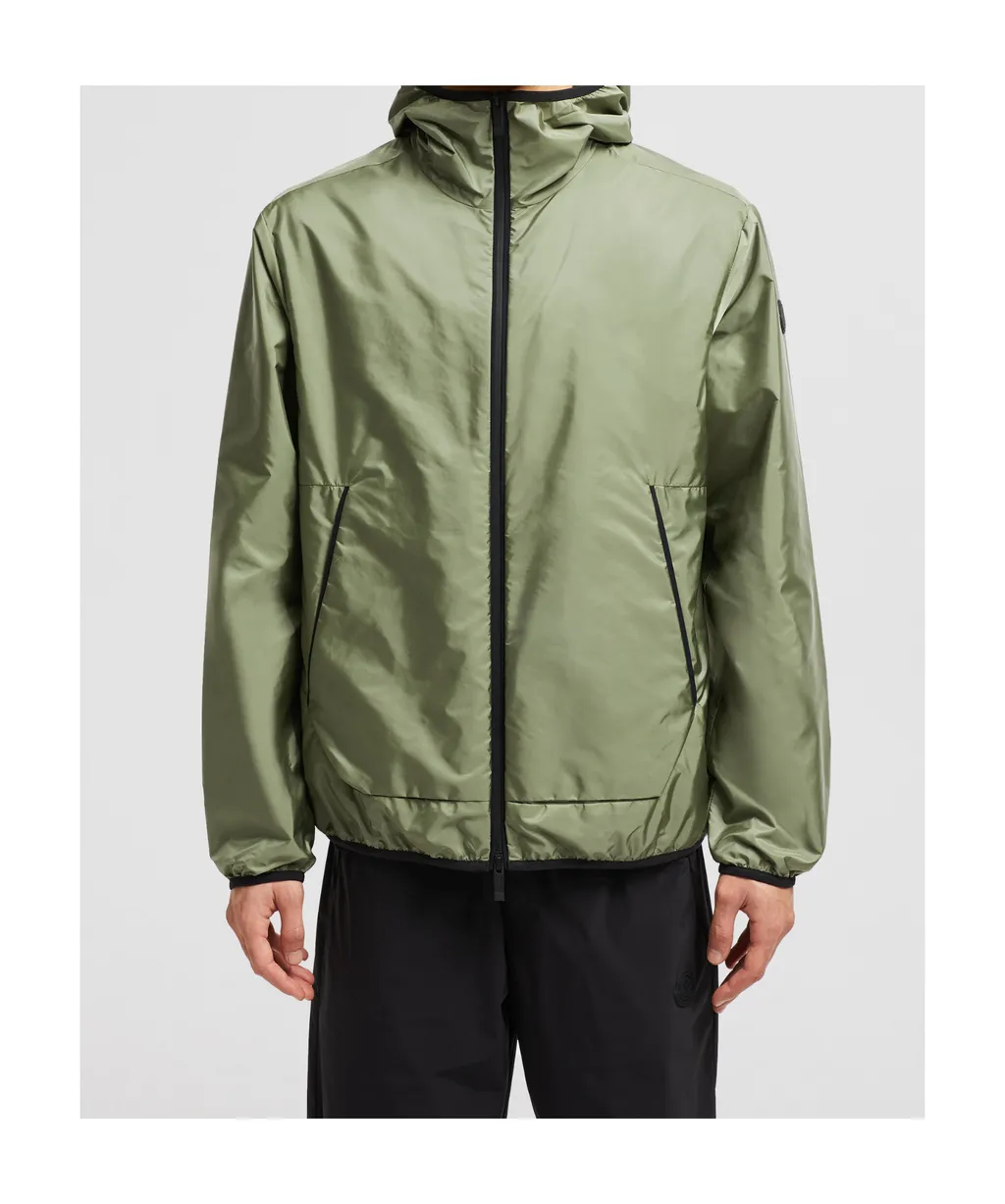 Moncler Granier Logo Patch Zip-Up Jacket