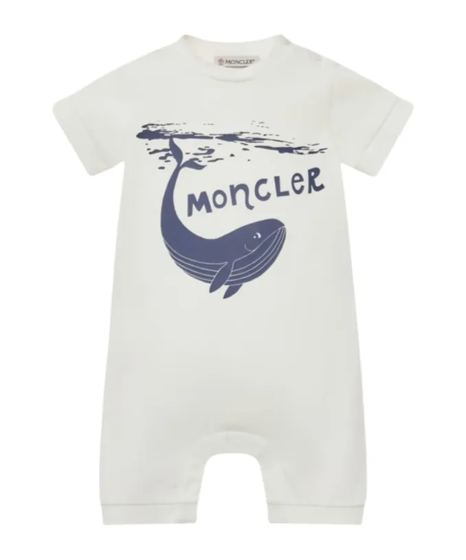 Whale Motif Cotton Romper