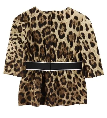 Dolce & Gabbana Kids Leopard-Printed Logo Waistband Top