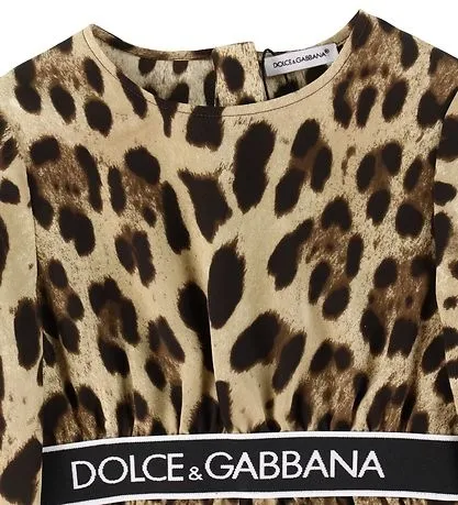 Dolce & Gabbana Kids Leopard-Printed Logo Waistband Top