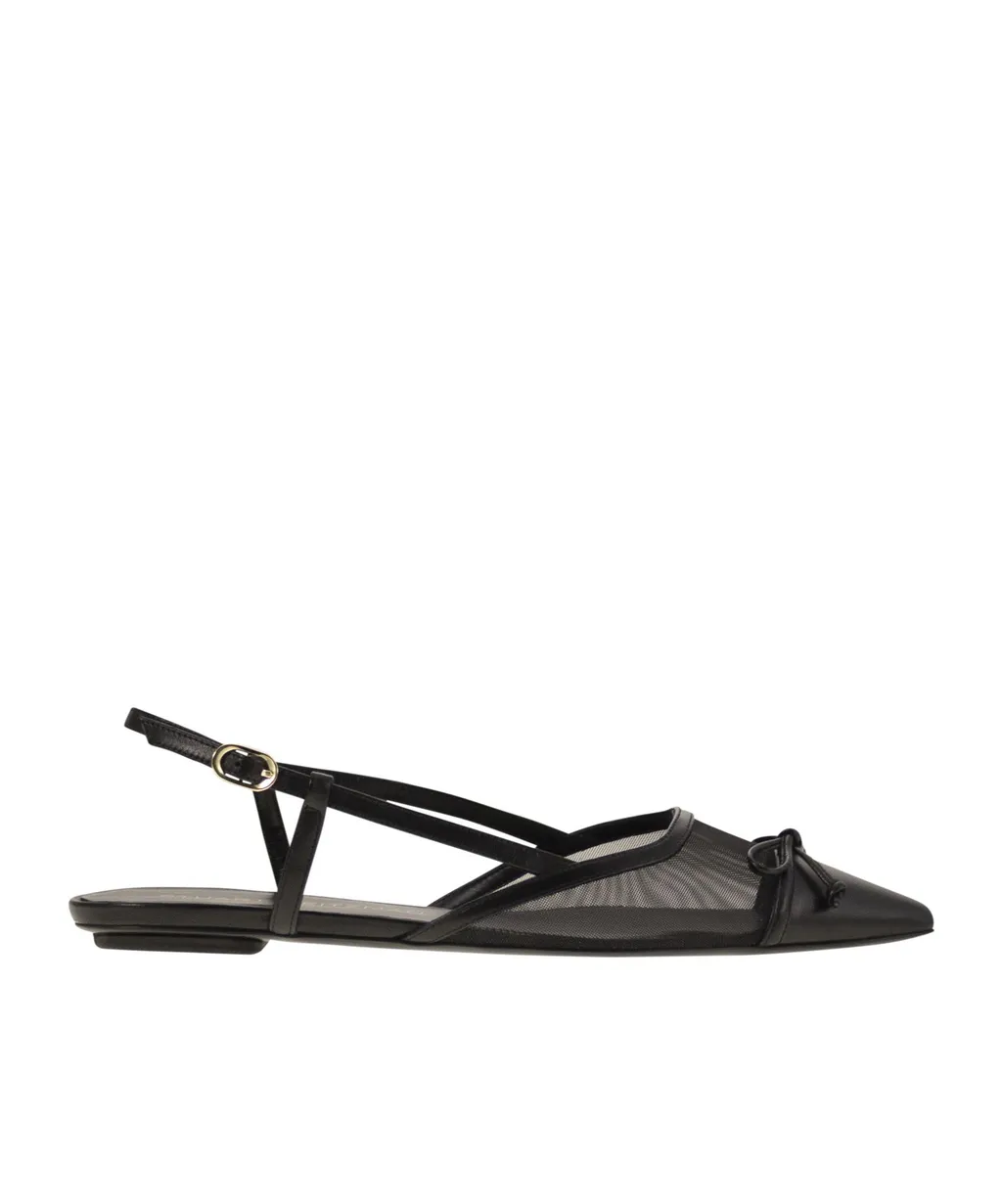 Clear Quilted Pointed Flat Sandals