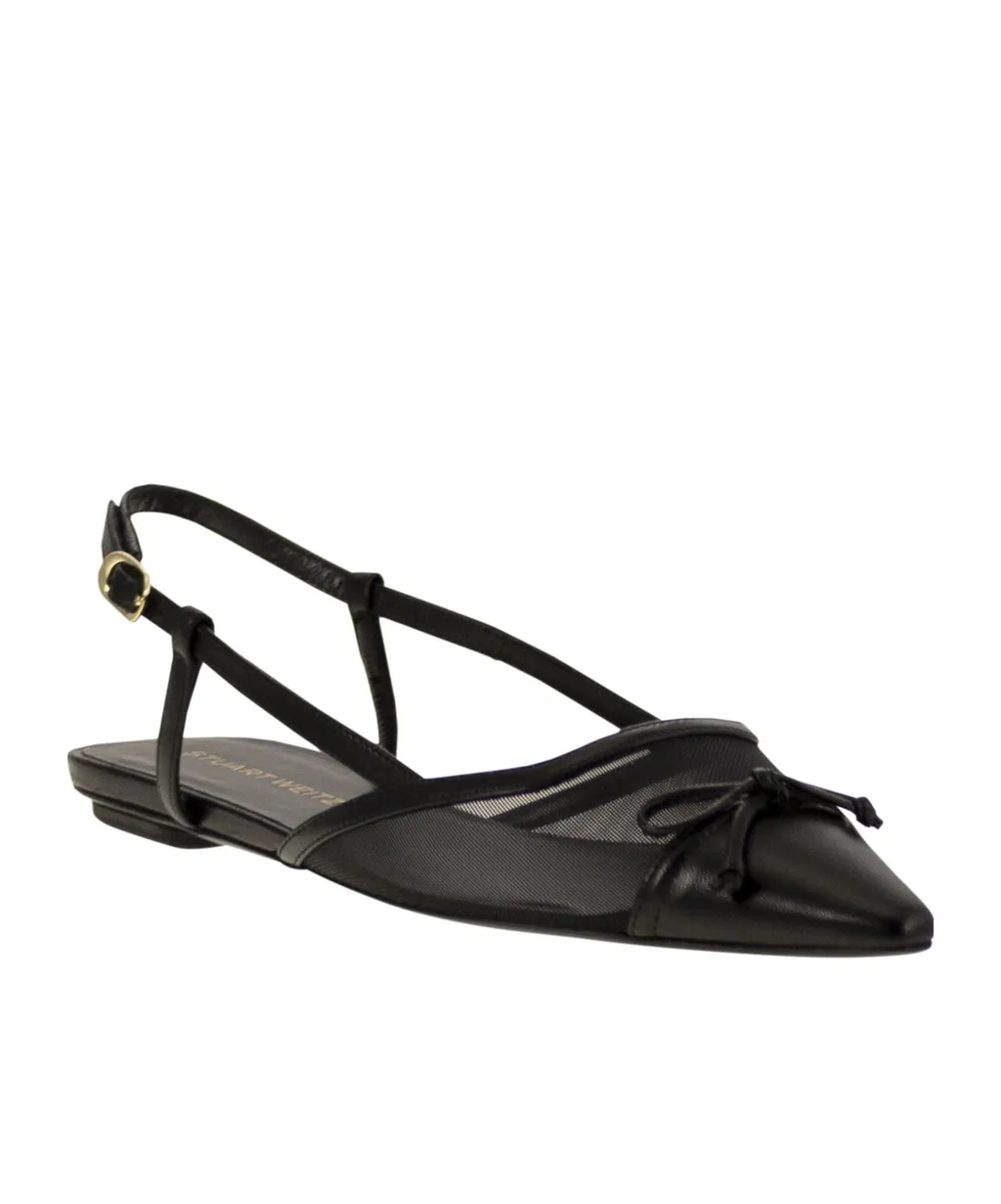 Clear Quilted Pointed Flat Sandals