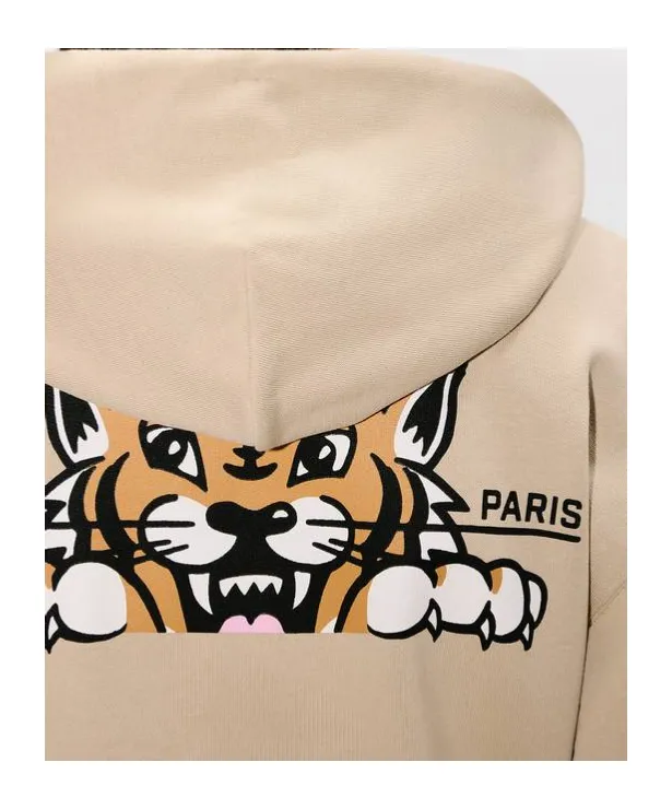 Kenzo Happy Tiger Cropped Zip-Up Hoodie