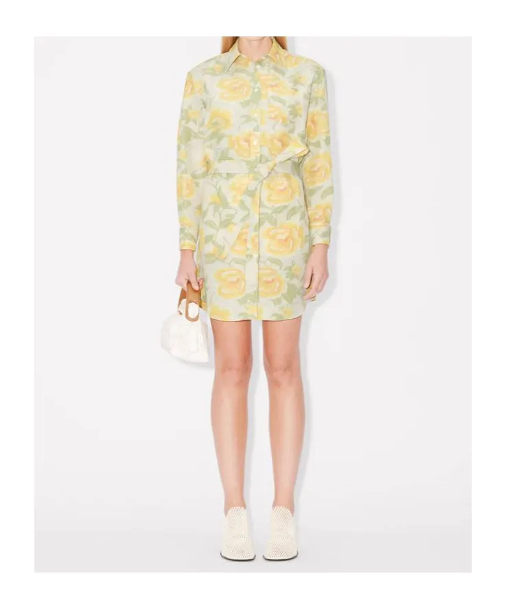 Kenzo Peonies' Kimono Sleeved Shirt Dress
