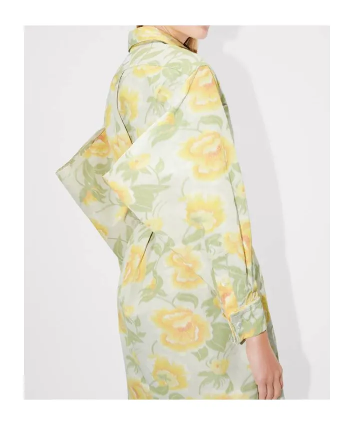 Kenzo Peonies' Kimono Sleeved Shirt Dress