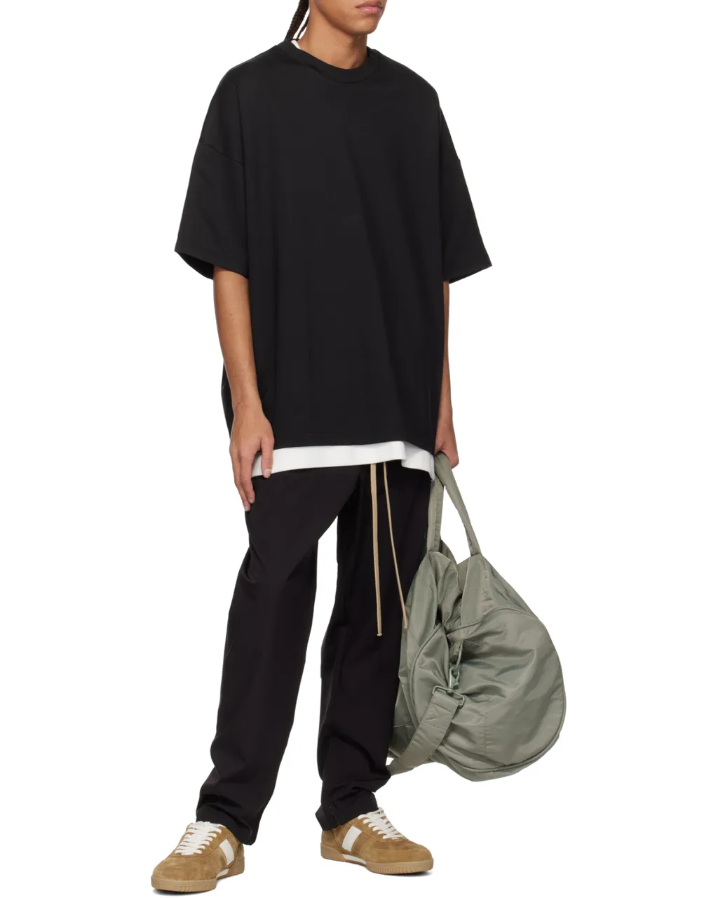 Drawstring Straight-Leg Trousers