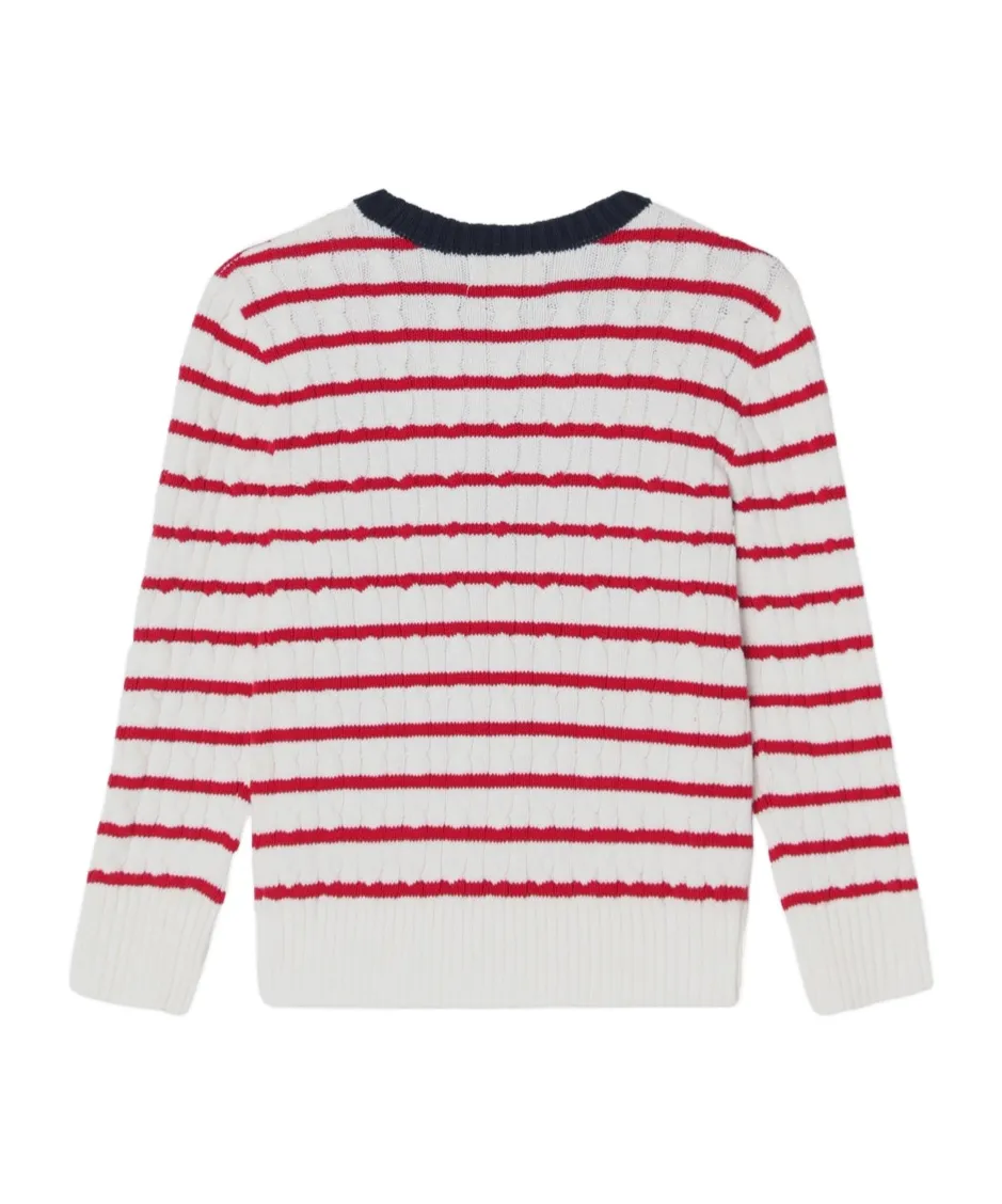 Striped Cable-Knit Jumper