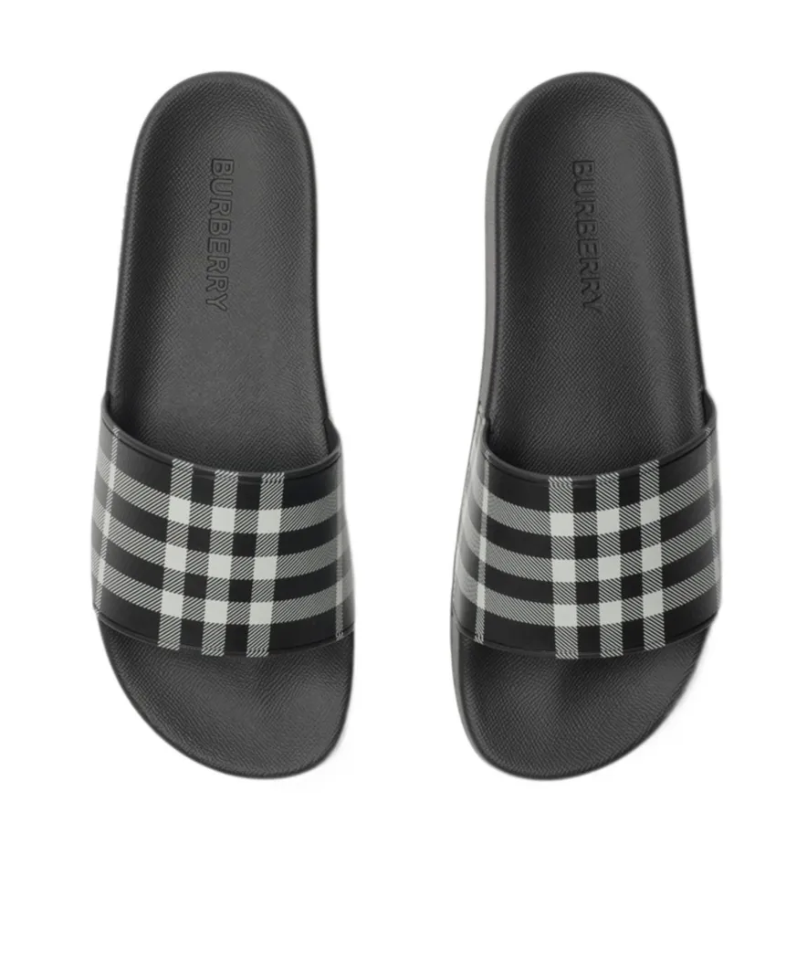 Burberry Checked Slip-On Slides