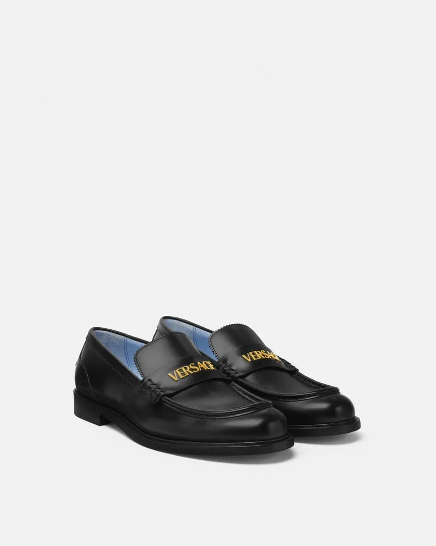Versace Round-Toe Slip-On Loafers