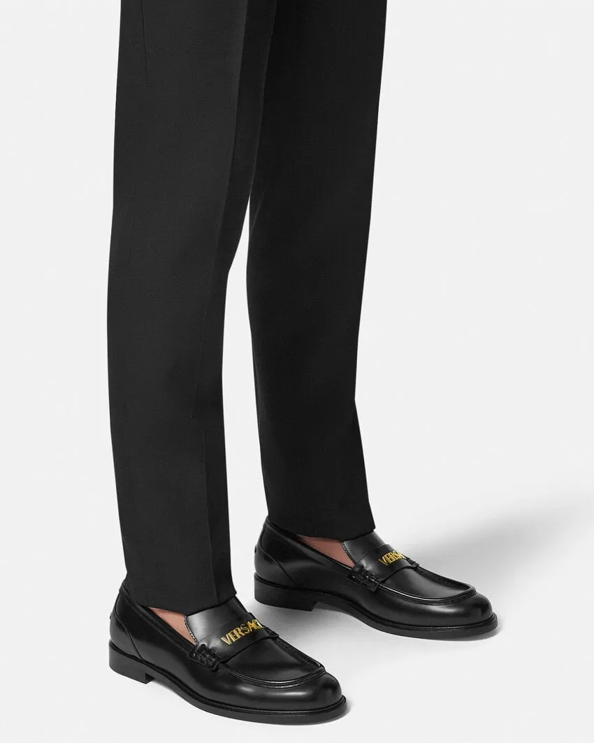 Versace Round-Toe Slip-On Loafers