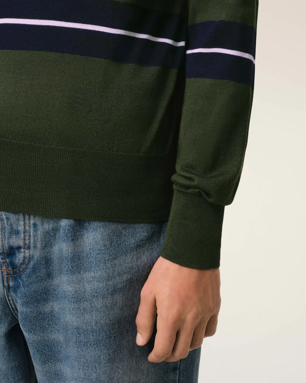 Ami Tonal Striped Polo