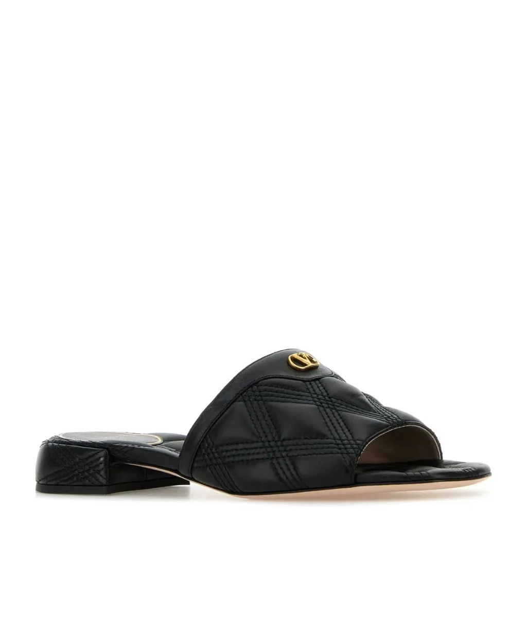 Valentino Vlogo Plaque Slip-On Sandals